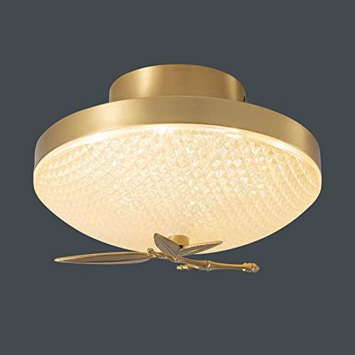 Plafonnier LED rond YangRy luminaire suspension cuivre trois tons