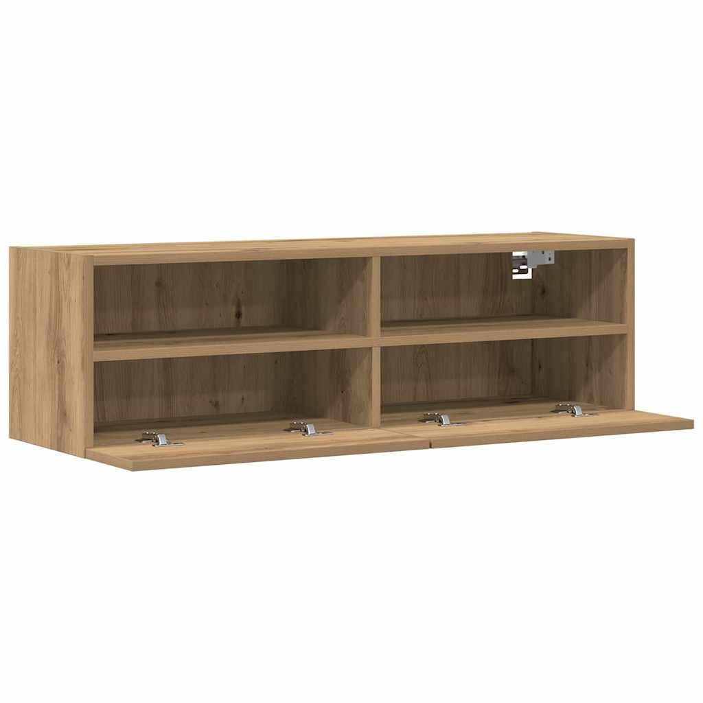 Générique Meuble TV Mural chêne Artisanal 100x30x30cm Bois d'ingénierie,Meubles, Meubles TV,862190