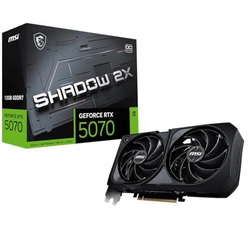 MSI GeForce RTX 5070 12G Shadow 2X OC - 12GB GDDR7 (28Gbps/192-bit), PCIe 5, Boost: 2542 MHz, HDMI 2.1b, DisplayPort 2.1b