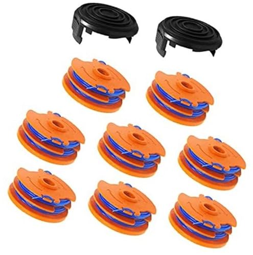 DEMULAX Carrete de Hilo for Recortadora de césped Qualcast GGT4401, GGT4502, GGT600A1, GT25 de 350 vatios, GT30, GGT450A1. Repuesto de Hilo for cortacésped de jardín, 8,3 Metros x 1,65 mm (8 carretes