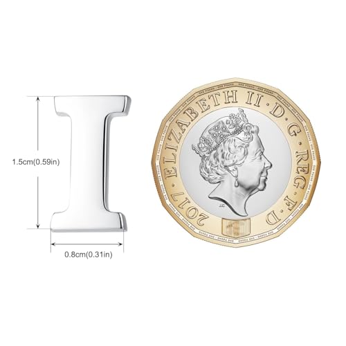 Image of HONEY BEAR Initial Alphabet Letter Lapel Pins Collar Badge Brooches for Mens /Womens Shirt Dress Decoration Silver
