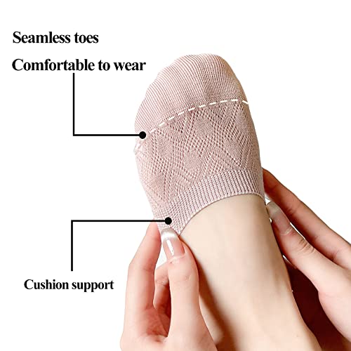 BIVOLU Womens Low Cut Thin Breathable Cotton Causal Socks Non Slip No Show Socks for Women Liner Flats Socks 6 pack4