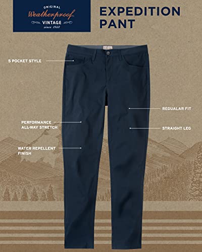 Weatherproof Vintage Hiking Pants For Men | Casual Stretch Pants For Men | Straight Slim Fit Chino Mens Tech Pants | Size 34W X 32L, Navy #TOP1