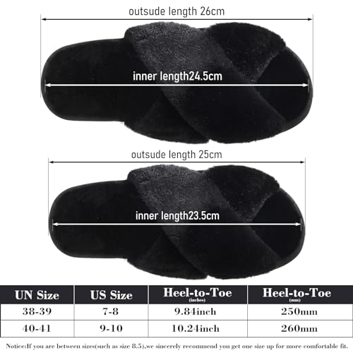 Chuarry 4 Pairs Women's Fuzzy Fluffy Slippers Cross Band Slippers Cozy Bridesmaid Shoes Open Toe Indoor and Outdoor3
