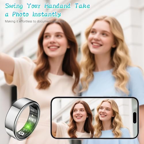 Smart Ring Health Tracker for Men Women Sleep Heart Rate Blood Monitor Waterproof Fitness Ring Android iOS Monitor Activity Tracker for Sports Time, Distance health rings for women Size#10 - Image 5