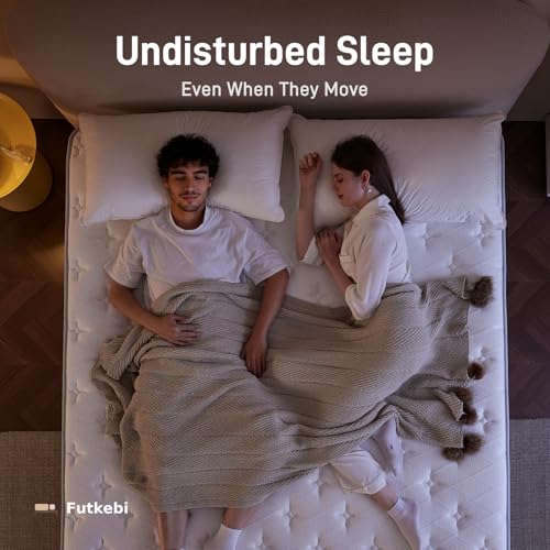 Image of 12 Inch Full Mattress, Comfort Foam & Pocket Coil Hybrid Mattress in a Box, Medium Firm Cooling Breathable Knit Cover, Motion Isolation & Edge Support, Gray & White
