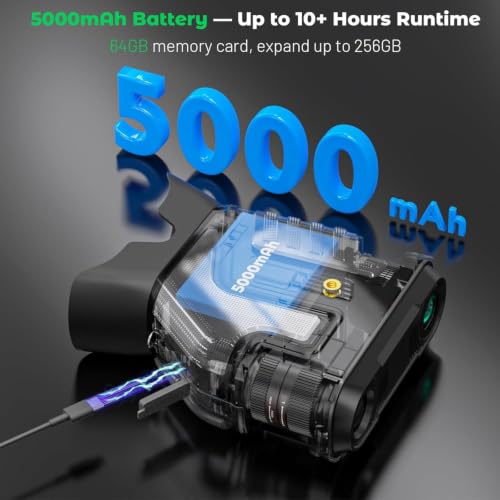 Image of WOSPORTS 4K Night Vision Goggles- 10X Optical & 8X Digital Zoom, 1315FT Infrared Range, Rechargeable 5000mAh Battery, IPX Waterproof, Ideal for Camping Camo