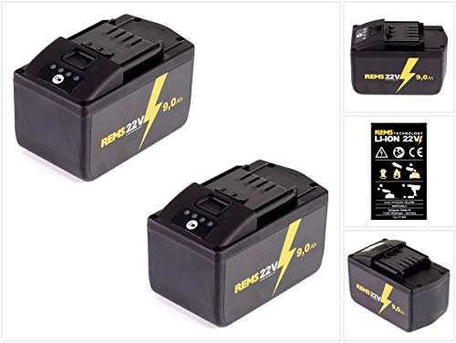 REMS 571583 Battery Set with 2X 21.6 V (22V Max) 9.0 Ah
