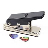 Guitar Pick Maker Punch Kit with 25pcs Guitar Pick Sheets, DIY Pick Puncher Tool for Custom Guitar Picks, Heavy Duty Guitar Pick Maker Punch for Credit Plastic Cards (Black & Silver)