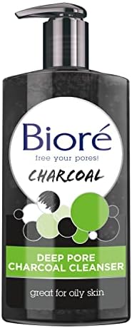 Bioré Deep Pore Charcoal Daily Face Wash, 6.77 Fl oz, with Deep Pore Cleansing for Dirt and Makeup Removal From Oily Skin
