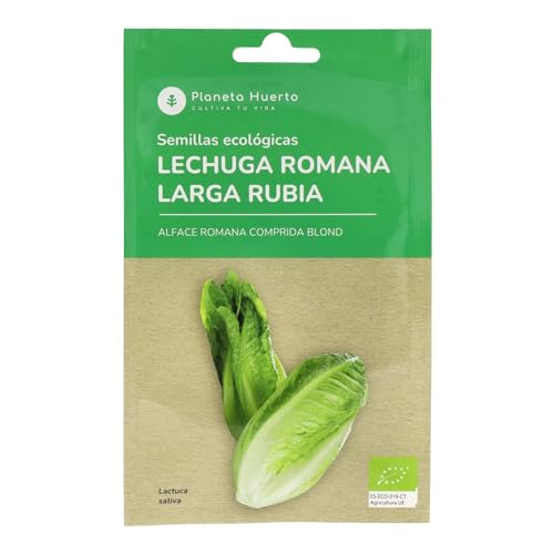 Planeta HUERTO | Semillas Ecológicas de Lechuga Romana – Cogollos Grandes y Crujientes, Ensaladas y Wraps