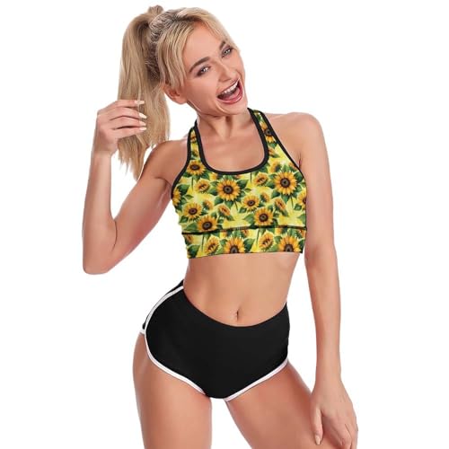 Image of Womens Comfortable Sports Bra Workout Tank Tops Racerback Fitness Gym Bra for Yoga Running