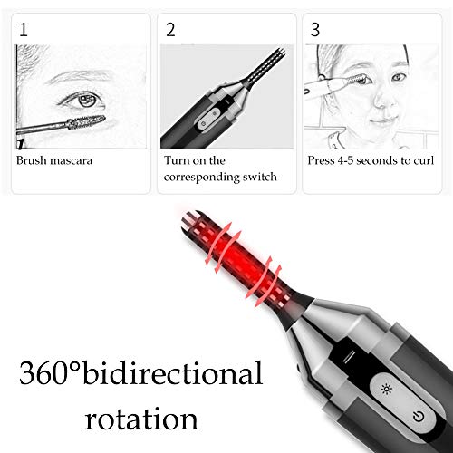 Heated Eyelash Curler, Electric Eyelash Curler, Curled Eyelashes Painless Curved Beauty Make Up Tool, Quick Heating Long Lasting USB Rechargeable Natural