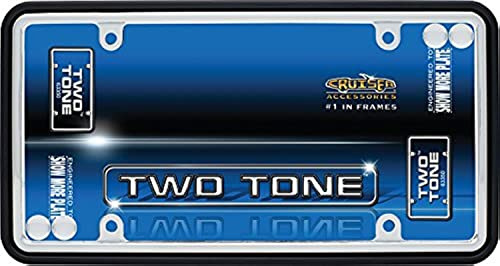 Cruiser Accessories 63350 Two Tone License Plate Frame, Chrome/Black W/Fastener Caps, 1 Frame #TOP5