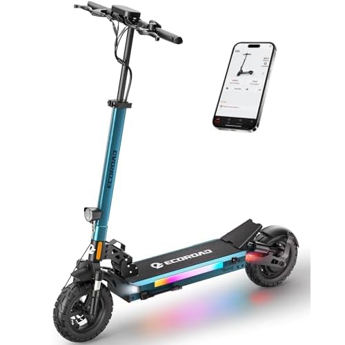 ECOROAD Electric Scooter Adults ES4/ES6, 800/1000W Motor & 25/31MPH Portable E-Scooter, 25/31 Miles Range, 8.5/10" Off-Road Pneumatic Tires, Dual Susp