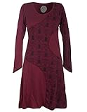 Langes, bedrucktes, langarm Kleid im Patchworkdesign