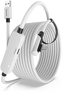 Syntech Link Cable 5m Compatible with Meta/Oculus Quest 2 Accessories VR Headset, Separate USB C Charging Port for Sufficient Power, USB 3.0 to Type C Cord LED Light for Steam VR/Gaming PC