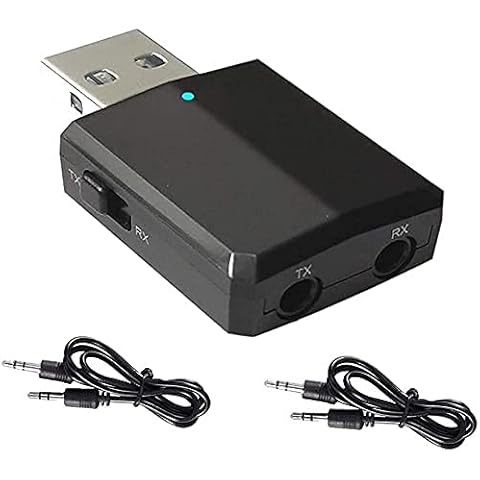 Balabaxer USB Bluetooth 5.0 Transmitter Receiver, USB Bluetooth Adapter with 3.5 mm AUX, 3-in-1 Hands-Free Function for Car, PC, Headphones, TV Cover