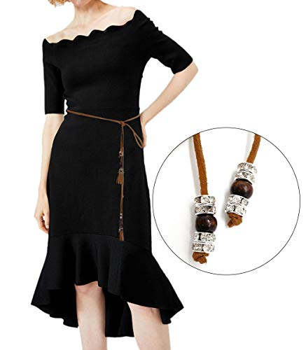 Exotic Women Waist Belt/Rope/Chain With Tassel And Beads In 8 Colors (Tan) #TOP2