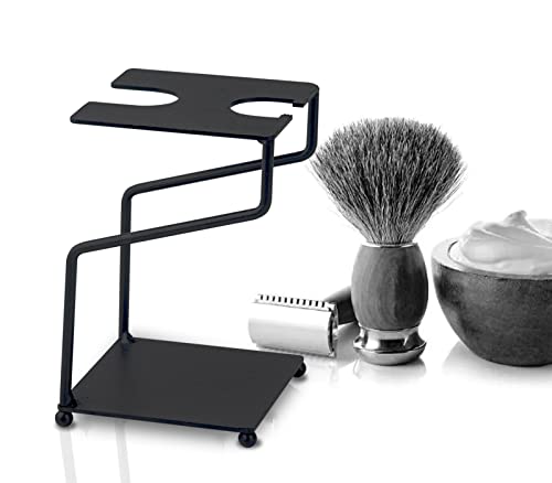 Dgudgu Safety Razor Stand For Men Shaving Brush Stand Black Shave Stand Shave Brush Stand Razor Holder Stand Stainless Steel Razor And Brush Stand #TOP5