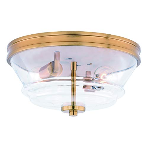 Get Cheap Price Vaxcel Toledo 13-in W Industrial Flush Mount Ceiling Light Fixture Clear Glass