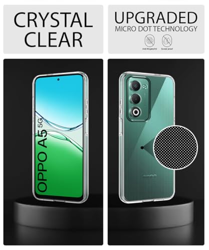 Image of WOW IMAGINE Transparent Back Cover Case for Oppo A5 5G | Raised Bumps for Full Device & Camera Protection Shockproof TPU Silicone Back Case Mobile Cover - Transparent