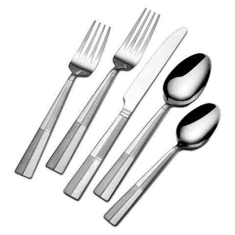 International Silver Arabesque Frost 20-Piece Stainless Steel Flatware Set, Service for 4 Cover