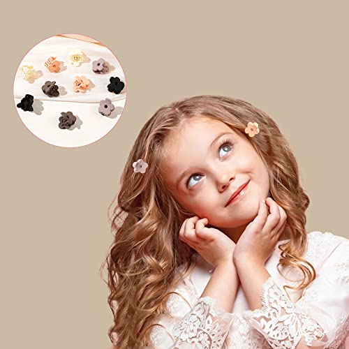 Small Hair Claw Clips For Thin Hair,Mini Cute Flower Hair Clips For Women Girls Non Slip Tiny Plastic Jaw Baby Claw Clips Variety Pack Matte Short Hair Styling Accessories #TOP4