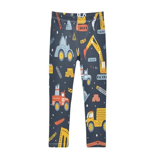 Toddler Girls Leggings Printed Yoga Pants Leggings Excavator Red Truck for Kids