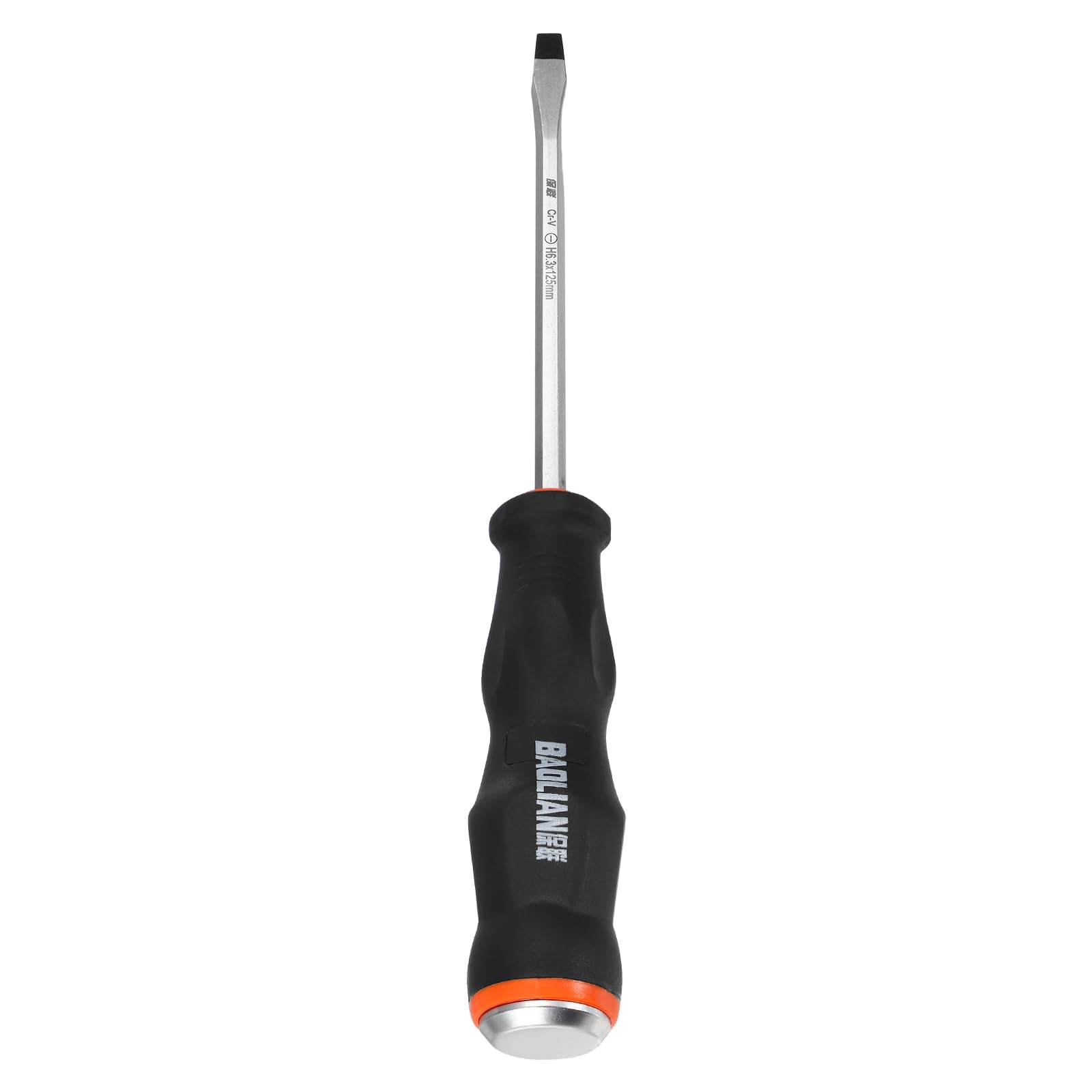 sourcing map Magnetic Slotted Screwdriver SL7 x 115mm CR-V Steel Go-Thru Flat Screwdrivers with Striking Cap for Industry and Automobile Repair