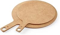 Vista 1 de HENDI Tabla de pizza, pala para pizza, cáscara de pizza, tabla de pizza, tabla de servir, con asa, apta para lavavajillas, diámetro 254 x (alto)