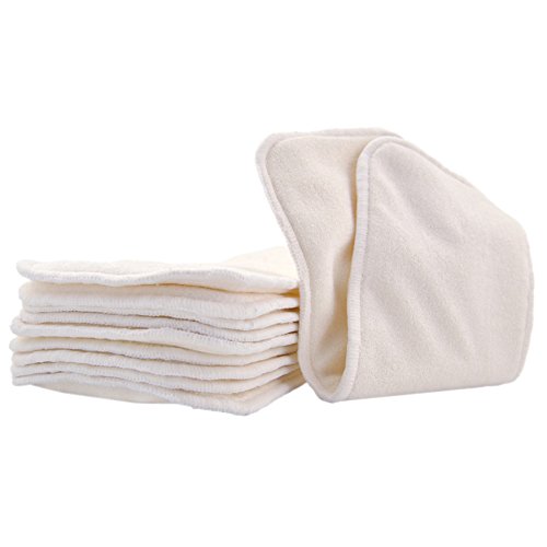 LBB Baby 4 Layers Super Water Absorbent Bamboo Fiber Inserts for Cloth Diapers(10 Pieces)