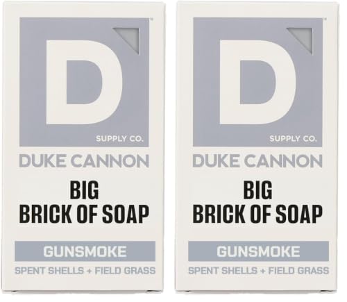 Image of Duke Cannon Supply Co. Extra Large Bar Soap - Men's Natural Bar Soap with a Masculine Scent - Spent Shells + Field Grass - Body Soap for Men - All Skin Types - Big Brick of Soap - Gun Smoke (10 oz)
