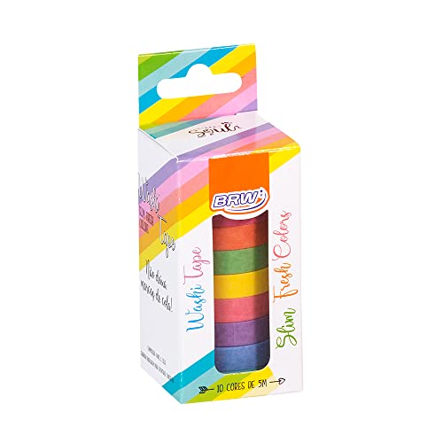 Fita adesiva Washi Tape Slim fresh colors 5 un Brw