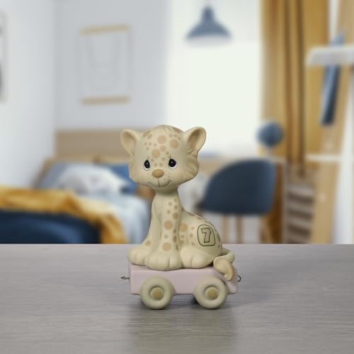 Precious Moments Birthday Train Age 7 Figurine: Wishing You Grr-Eatness, Leopard Theme, Unique Gift for Seventh Birthday, Porcelain Collectible, 142027 - Image 6