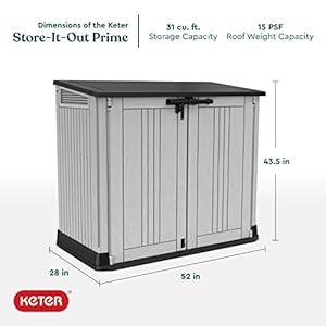 Keterstoreitoutprime43x37ftoutdoorresinstorageshedwitheasylifthingesperfectforyardtoolspooltoysandgardenaccessoriesgrey Urban Country Home Decor Keter store it out prime 43 x 37 ft outdoor resin storage shed with easy lift hinges perfect for yard tools pool toys and garden accessories grey urban country home decor