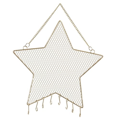 NOLITOY Soporte de Joyas de Pared de Hierro Forjado Diseño Dorada Organizador Colgante para Pendientes Anillos Pulseras y Collares Exhibidor Decorativo para Joyería que Ahorra