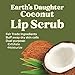 Earth's Daughter Organic Coconut Lip Scrub 0.7 oz - USDA Organic, Fair Trade, Sugar, Jojoba Oil, Beeswax, Coconut Oil, Calendula Extract