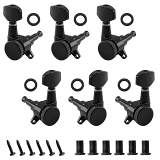 LifCratms Lot de 6 mécaniques noires verrouillables 3L3R pour guitare électrique Fender Stratocaster Strat Telecaster Telecaster - Les Beatles, Paul McCartney, John Lennon, RIngo Starr, George Harrison