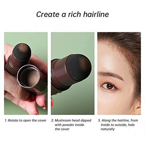 Hairline Shadow Powder Stick Black/Brown Hair Root Powder Waterproof Natural Look Quick Cover Hair Root Concealer Sponge Pen #TOP5