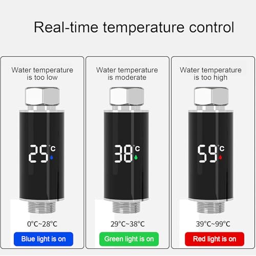 Affichage température douche à écran LCD thermomètre étanche 3,62 pouces installation facile - 5