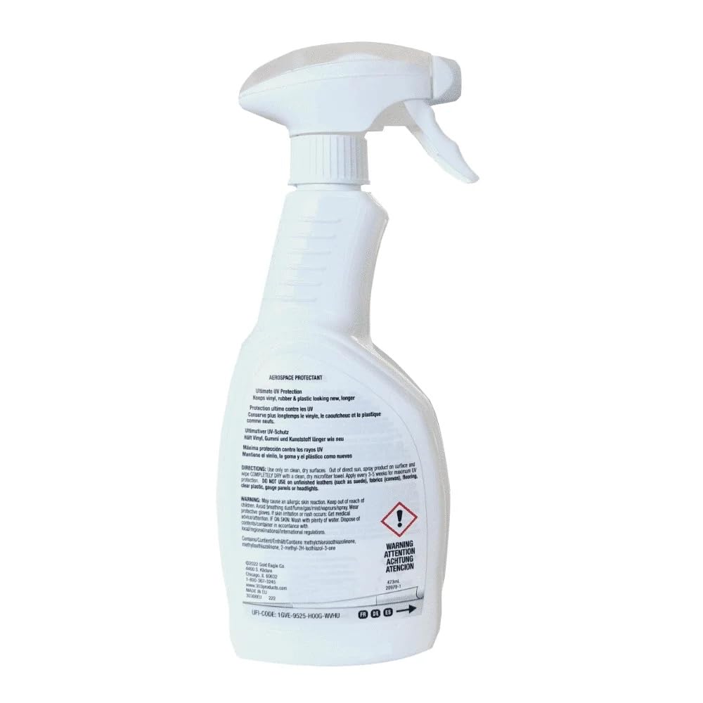 303 Aerospace Protectant 473ml UV Schutzspray Pflegespray für Kunststoff Vinyl Gummi Leder Plastik Kunstleder Fiberglas. inkl. Pfahler Pinsel