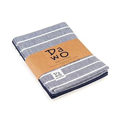 DaWo 3er-Set Geschirrtücher/Küchentücher aus 100% Baumwolle in Marineblau mit Aufhänger | Öko-Tex Standard | weitere Farben erhältlich | 50x70 cm | stark mit 200g/m2 (Marineblau)
