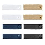 8 PCS Elastic Pants Waist Extenders, Adjustable Button Extender for Pants, Waistband Extender for Men and Women, Suitable for Jeans Pants Women and Men Jeans Dress (4 Colours)