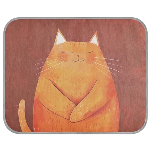 siphylline Chubby Big Orange Cat Summer Outdoor Cooling pad Self Cooling cat beds for Indoor Cats for s Outdoor Cats Cordless cama refrescante para Perros S