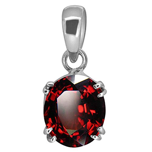 Pendentif Hessonite Gomedhikam 7.25 Ratti Ceylan argent cadeau précieux unique