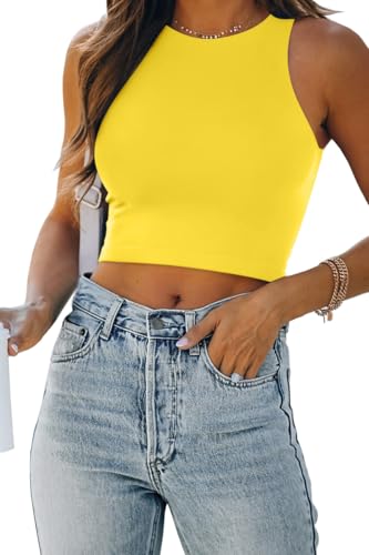Yellow Cropped Tank Top