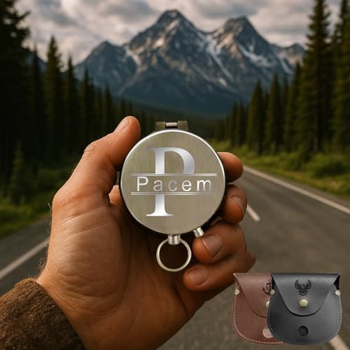 Brújula vintage personalizada para hombre con caja de madera miniatura 4