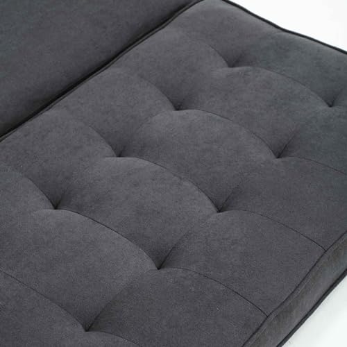 RIDFY Modern Full Size Pull Out Couch Bed, 3-in-1 Convertible Sleeper Sofa Bed with 2 Side Pockets, Loveseat Couch Bed, Futon 3 Fold Extended Daybed, Floor Bed for Living Room,Dark Gray