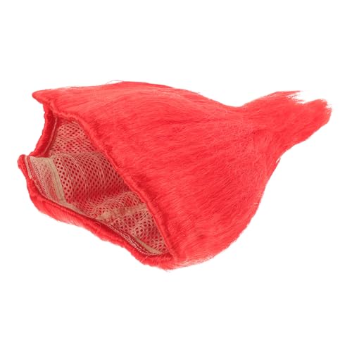 Peluca de llama roja de fibra K-silk moldeada para fiestas